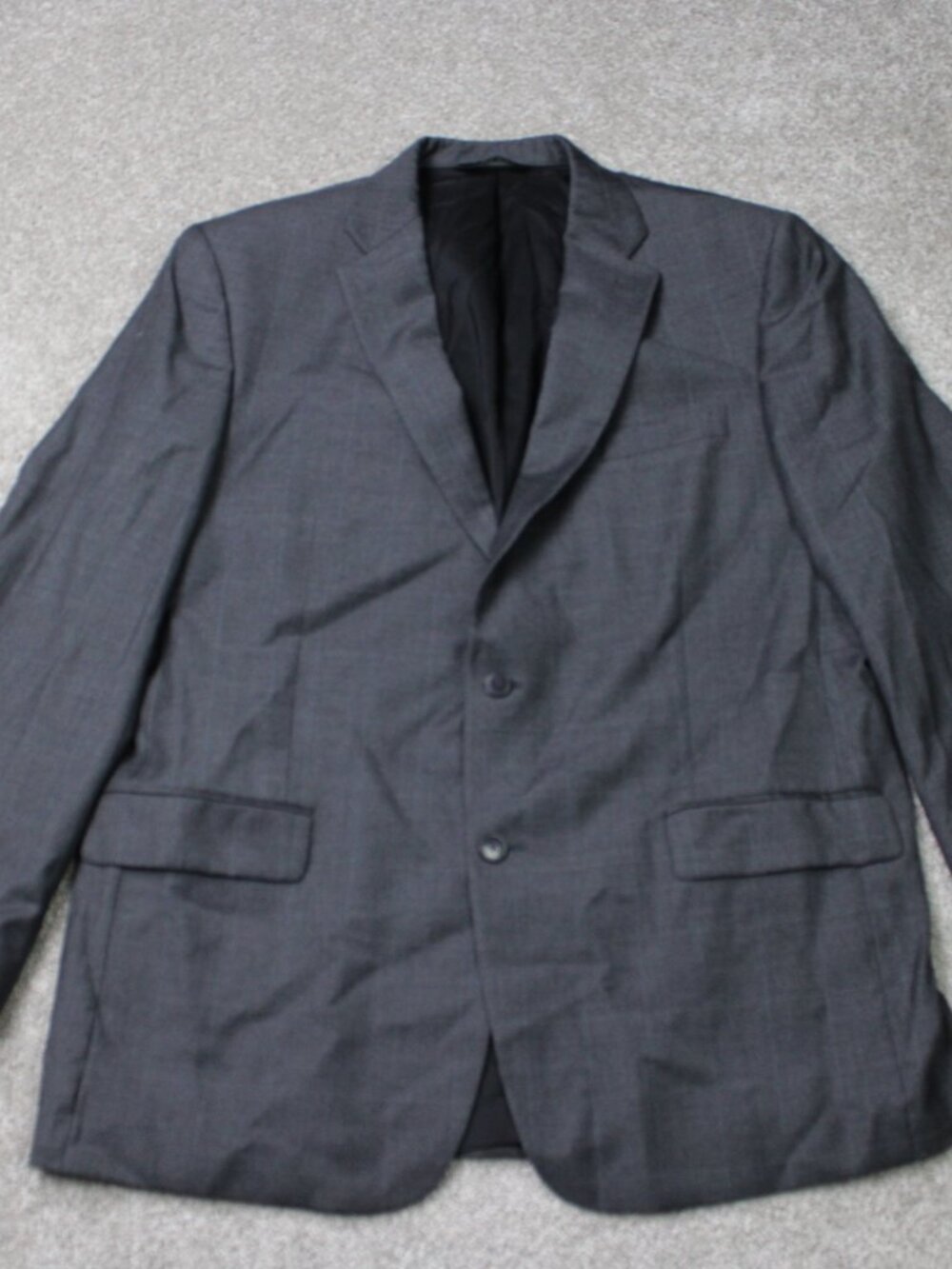 Jos A. Bank Blazer Mens 46 Long Gray 100% Wool 2 Button Double Vent Jacket